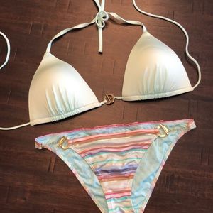 Metallic striped Victoria’s Secret bikini